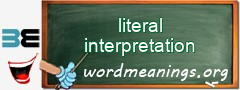 WordMeaning blackboard for literal interpretation